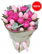 Pink Roses & Pink tulips