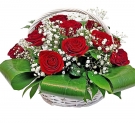 Lovely red roses basket