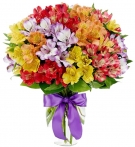 Multicolored Alstromerias bouquet "The Summer Breeze"