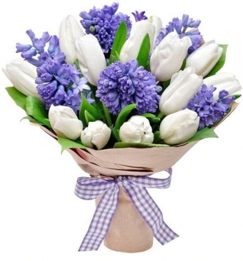 White Tulips & Hyacinths - 4 sizes