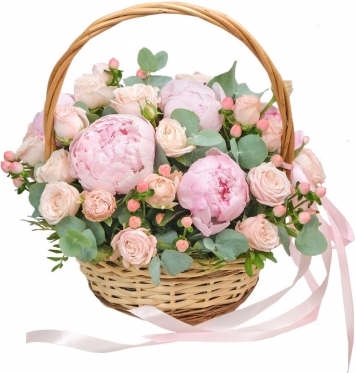 Peonies & Roses Basket