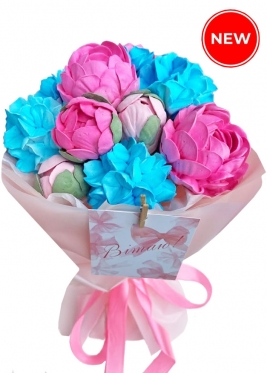 Зефирный букет: пионы и гортензии, 5 размеров