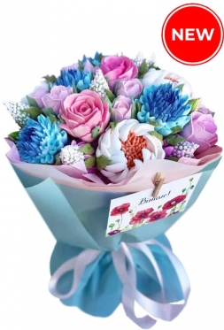 Zephyr white-pink-blue dessert, 5 sizes