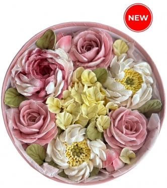 Бокс змішаних квітів із зефіру, 3 розміри