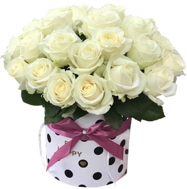 White Roses in a box - from 9 to 51