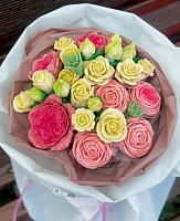 Шоколадні біло-рожеві квіти, 3 розміри image 1